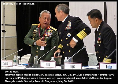 revised 2.1M Admiral Harry Harris and Malaysia & Philippines Admirals Shangri-La 30 May 2015