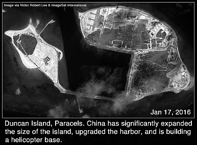 Satellite Images: China Manufactures Land at New Sites in the Paracel Islands