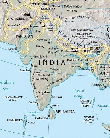 Political Map Of South Asia