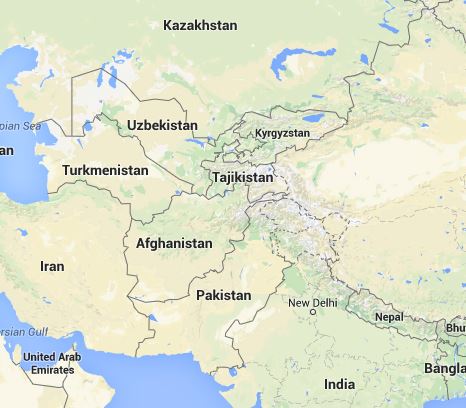 Central and Southasia map