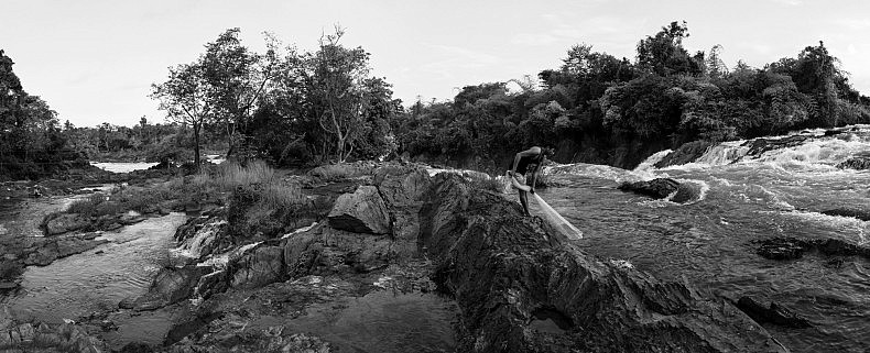 The Khone Falls in Laos stretch the breadth of the Mekong river and prevent it from acting as a commercially viable transportation route. Photo by Gareth Bright.