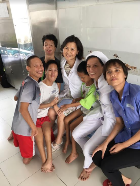 Trinh Bui Kokkoris during her recent visit to Tu Du Hospital in Ho Chi Minh City 