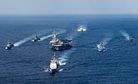 US Carrier Strike Group Joined By Japanese Warships for Philippine Sea Exercise