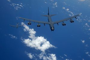 US B-52H Bombers Train With Japan Air Self Defense Force Over East China Sea