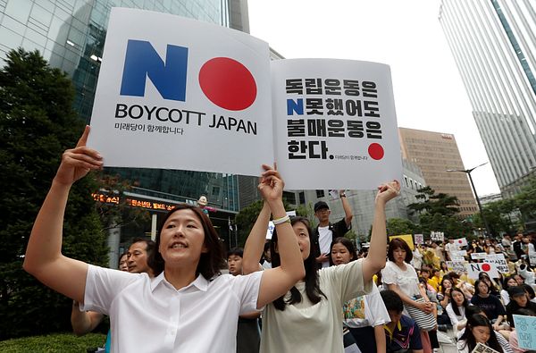 North Korea joins South Korean protest over Japan's 'Rising Sun